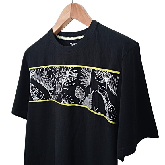 Craft + Flow Mens Crew Neck T-Shirt Black Cotton Tropical Short Sleeves Size 2XL - Picture 4 of 10